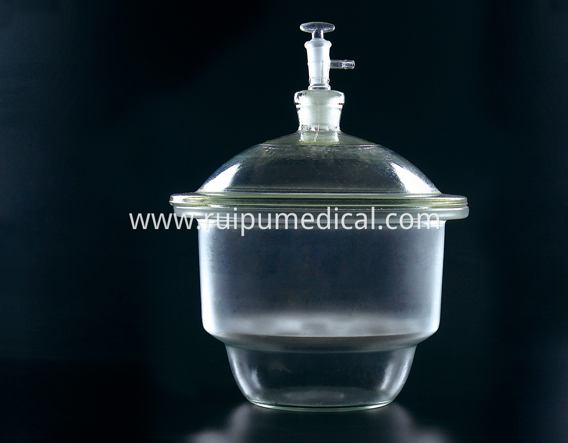 1354 Vacuum Desiccator Clear with Ground-in Stopcock and Porcelain Plate (2)